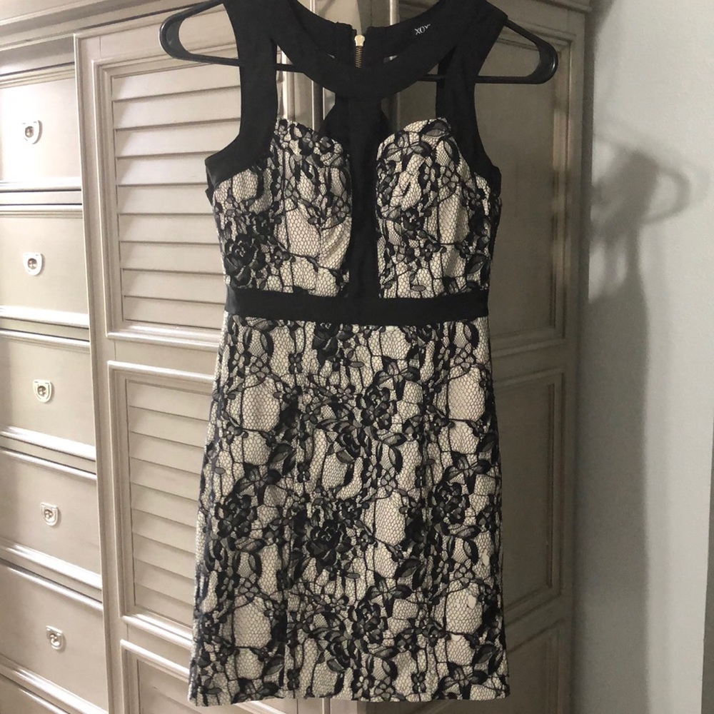 XOXO Black and Cream Dress
